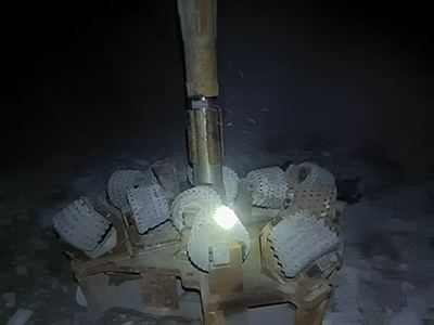 西宁铅锌矿溜渣井换2米大钻头